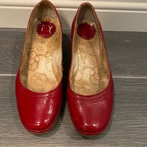 Fly London red wedge shoes